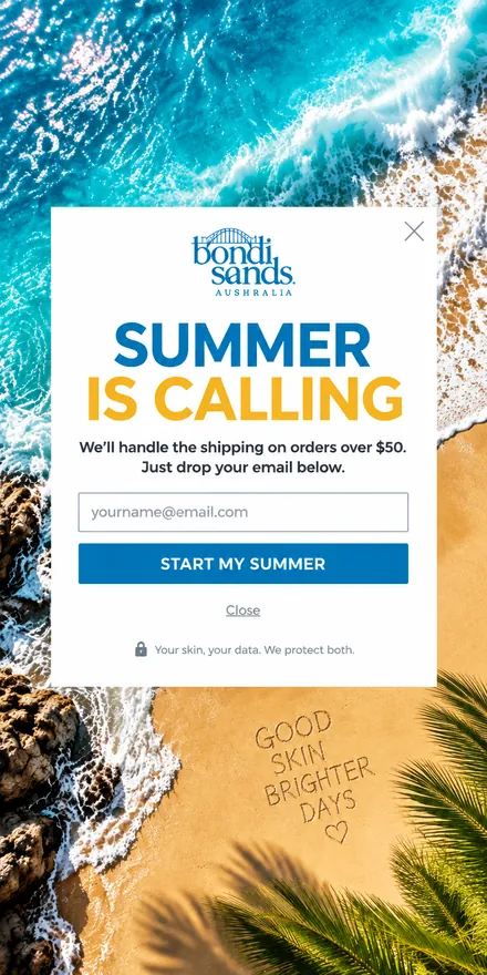 Ingyenes szállítást kínáló listaépítő popup telefonon