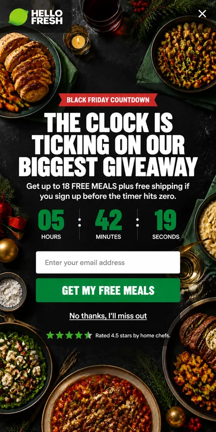 Black Friday popup telefonon