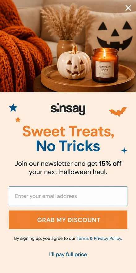 Halloween popup telefonon