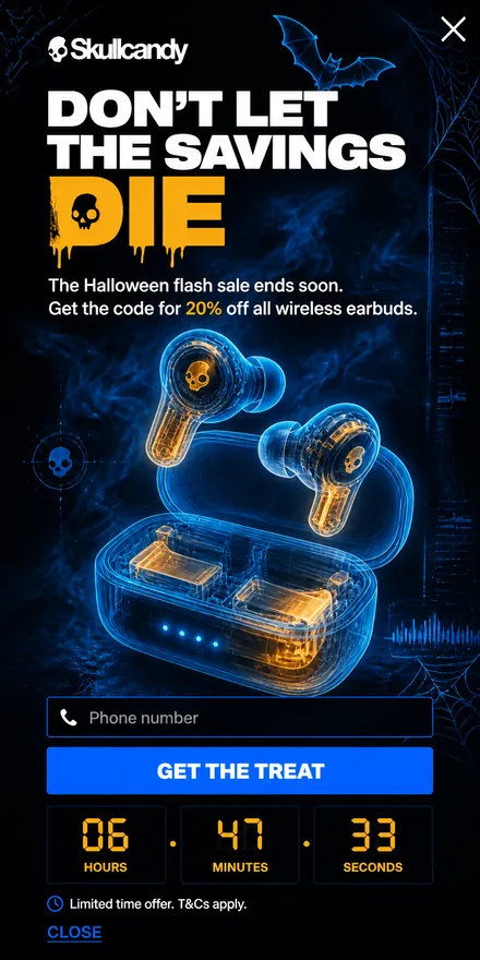 Halloween popup telefonon